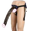 Tragbarer 42CM Extra Langer Penis mit 4 Ringen Weiblicher Pull-Up Masturbator Massage Stick Erwachsenes Sexprodukt