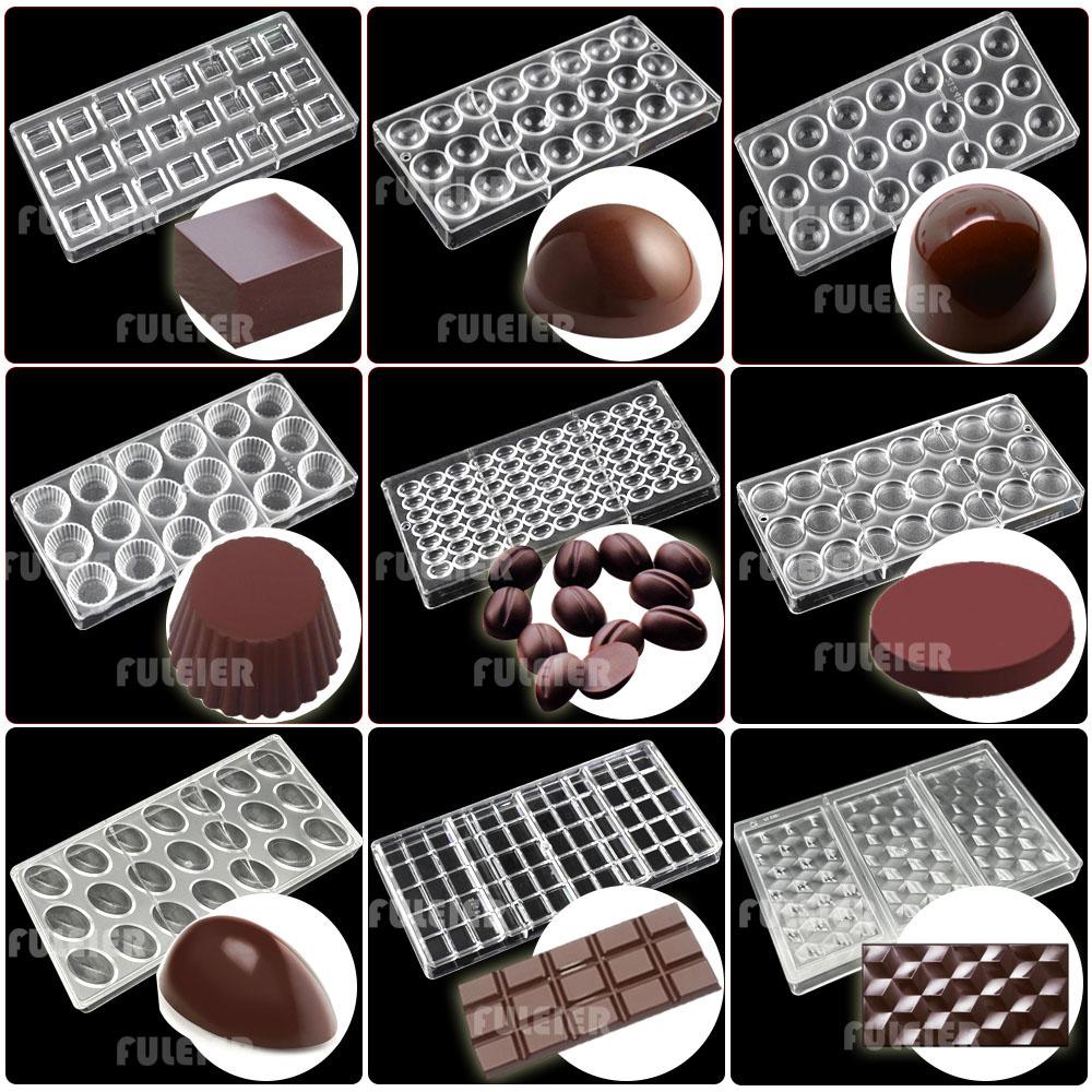 Polycarbonat Schokoladenformen Quadratisch Rund Süßigkeiten Süßwarenriegel Form Backen Kuchen BonBon Süßwarenwerkzeuge Backzubehör