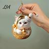 Holiday Hanging Decorations Christmas Advent Calendar with 24 Acrylic Cat Ornaments, Countdown Decor Party Favors for Tree Backpack, Cute Kitten