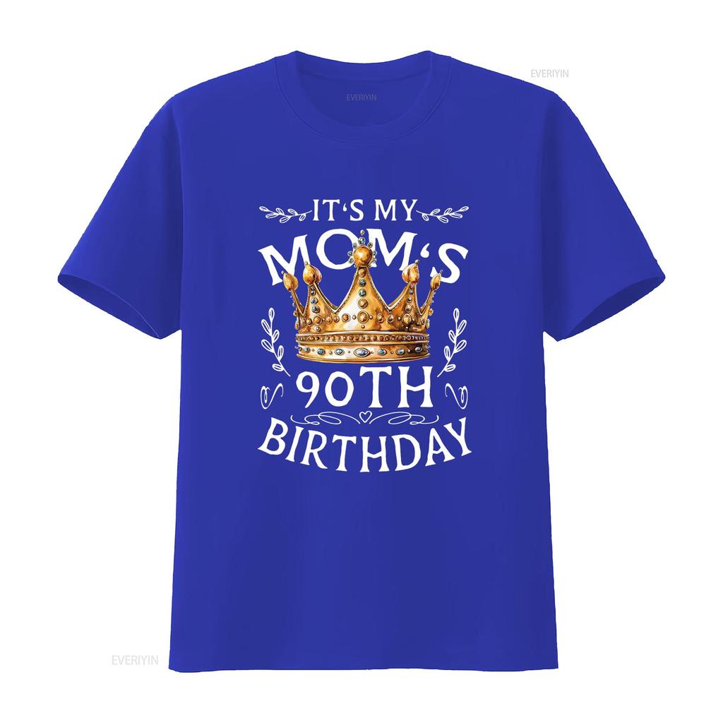 It s My Mom 90th Birthday Crown Happy T Shirt Black vintage Washed Soft fashion Versatile Casual Unisex designer clothes