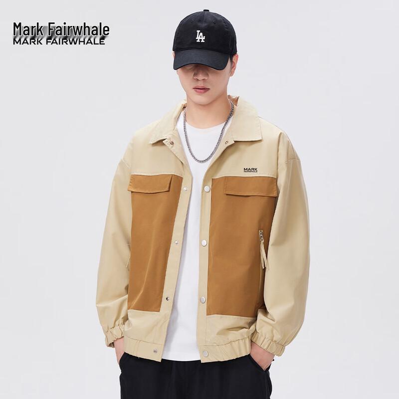 Mark Fairwhale Men's Color Block Loose Fit Workwear Jacket