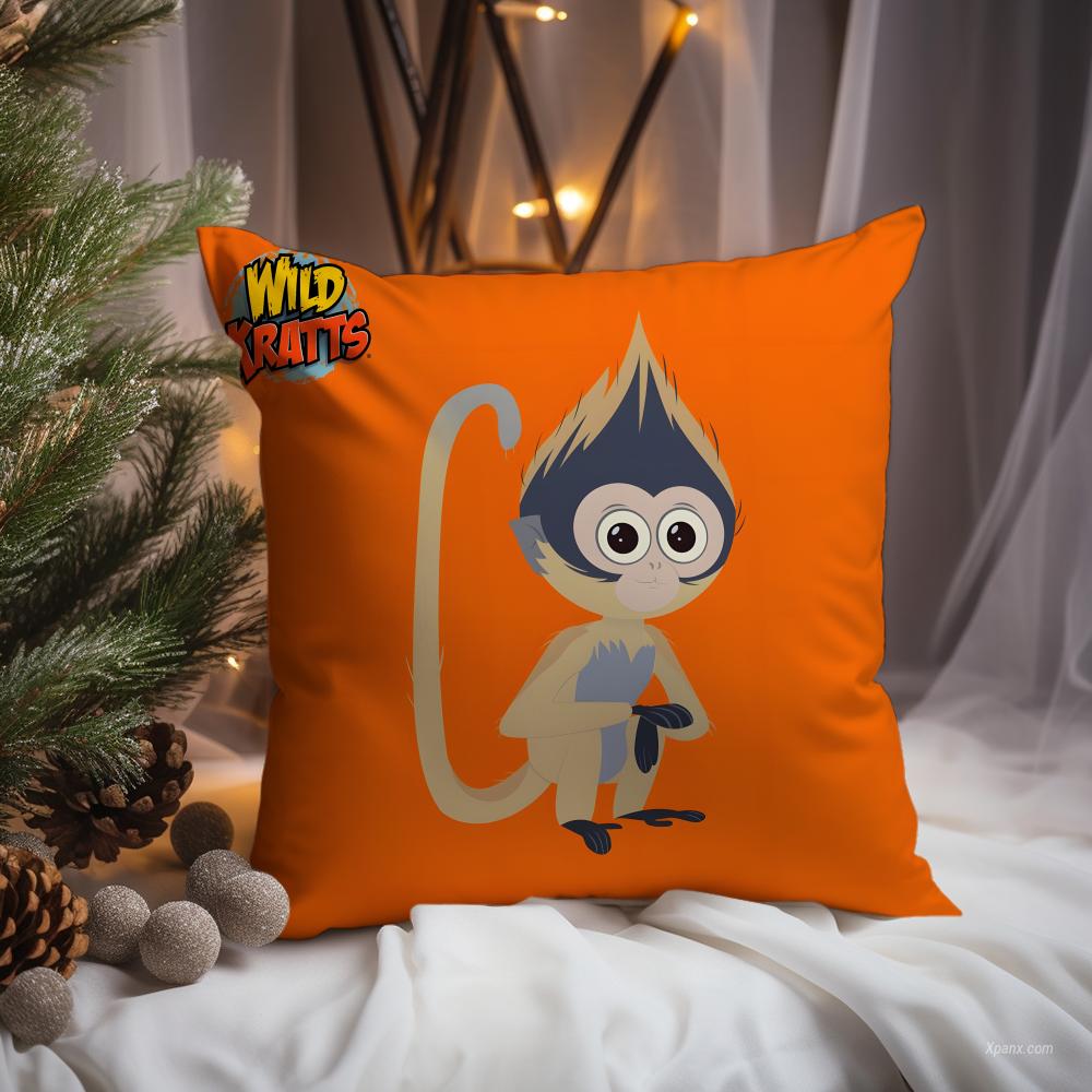 cartoon Wild Kratts Cushion Cover Premium Comfort Reversible Pillow Cove -Two in One Design for Any Room & Car Interior 12x12Inch