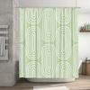 Green White Striped Shower Curtain For Bathroom Decor Waterproof Shower Caddies