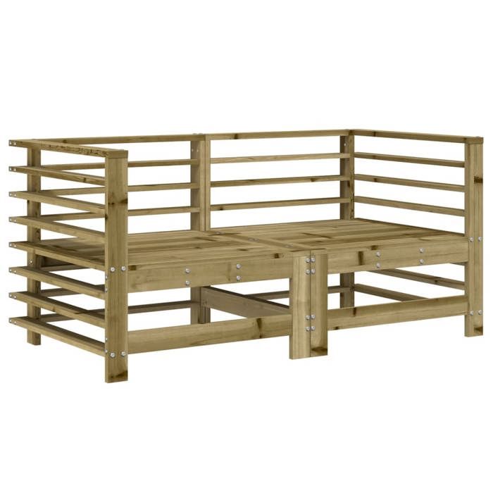 VidaXL Canapés d'Angle de Jardin 2 pcs, Sièges avec Dossier, Meubles de Terrasse Patio Arrière-cour Balcon Extérieur, Bois 825638