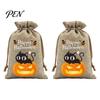 Reusable Gift Packaging 2Pcs Halloween Pumpkin Drawstring Bags for Candy Treats, Retro Burlap Small Storage Candies Trick or Treat Bags, Portable