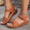 Fashion Women's Sandals 2025Summer New Wedge Sandals Outdoor Open Toe Beach Shoes Fashion Leisure Sports Sandals Women's Roman Sandalias