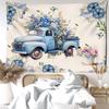 Blue Bouquet Car Tapestry Wall Hanging Minimalist Art Bohemian Hippie Ins Style Bedroom Living Room Home Decor