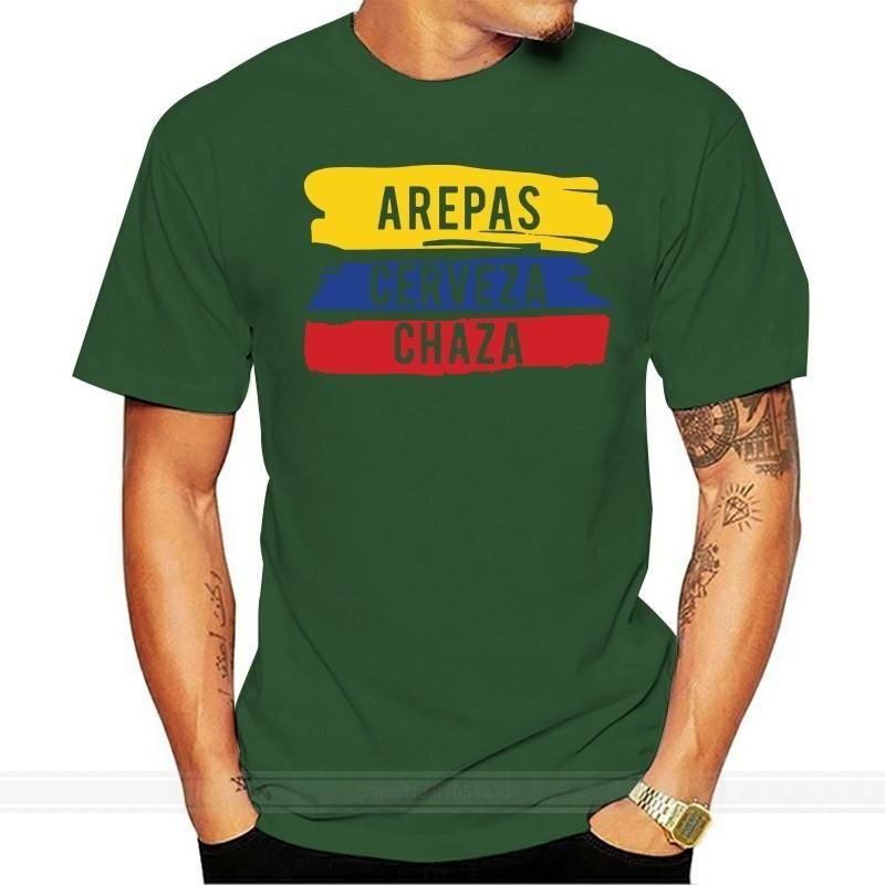 Vintage Colombia Flag Chaza Game Graphic Arepas Cerveza T Shirt For Unisex Cotton Adult Tshirts Awesome Male