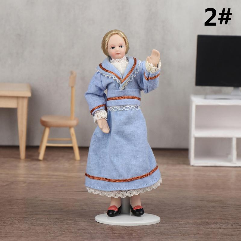1/12 Dollhouse Miniature Porcelain Doll People Model Beautiful Youth Boy Girl Decoration Doll House Plaything For Kids