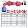 Universal AN4/AN6/AN8/AN10/AN12 Straight 0°/45°/90°/180° Degree Oil Fuel Swivel Hose End Fitting CPE Oil Hose End Adaptor Kit