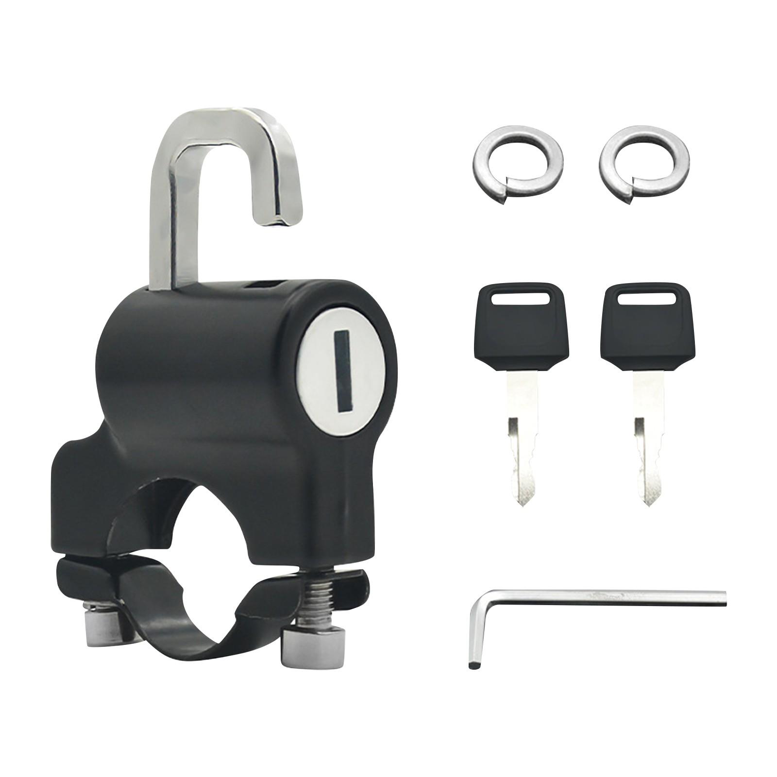 

Универсальный замок для шлема мотоцикла, противоугонный замок безопасности для шлема, металлический 22-26 мм, черный с 2 ключами, аксессуары для мотоциклов