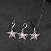 Edgy Gothic Star Pendant Choker Set Fashion Forward Necklace and Earrings with Star Pendant Jewelry for Trendsetters