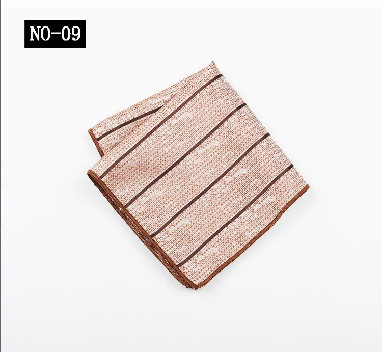 Pocket Towel Men'S Business Stripe Green Brown High-End Wedding Ceremony Handkerchief Small Square Towel
