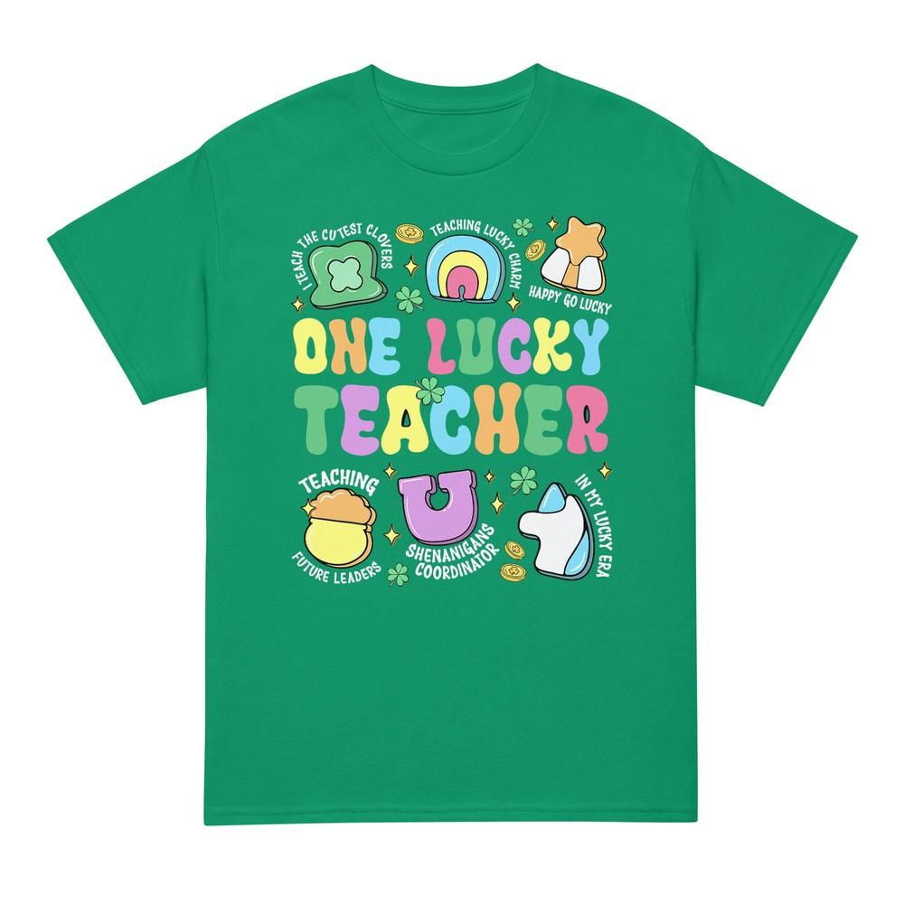 Groovy One Lucky Teacher Lucky Charm St Patricks Day Unisex TShirt S