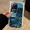 Vintage Blue Leopard Print Phone Case for Xiaomi 13T 14T 11 Lite NE Poco X5 M6 Pro X6 X7 X3 Pro NFC C65 C61 M5S Women Girl Cover