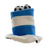 Morbido Cappello Peluche Pallone da Calcio, Cappello a Cilindro a Strisce Tema Sportivo per Feste, Copricapo da Tifo per Partite di Calcio per Bar Sportivi, Accessori per Photo Booth, Eventi a Tema