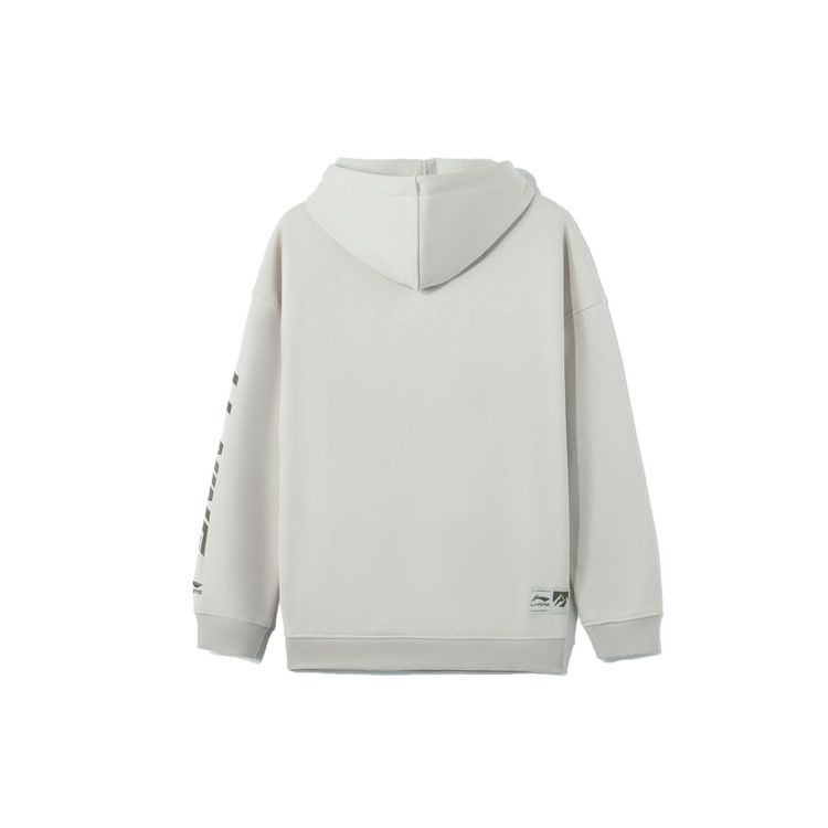 Li-Ning Sportovní životní styl Série Plus Sametová Hřejivá Volná Mikina Unisex Topy Šedá AWDR857-8