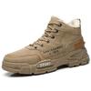 Winter New Cotton Shoes Thickened Martin Boots High-top Tooling Shoes Leather Surface Waterproof Work Shoes Trendy Snow Boots