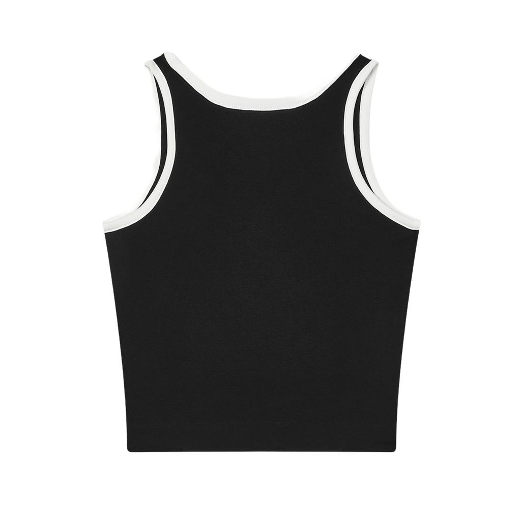 Fila Original Series Letter Round Neck Sleeveless Pullover Vest Women Tops Black F11W429116FBK