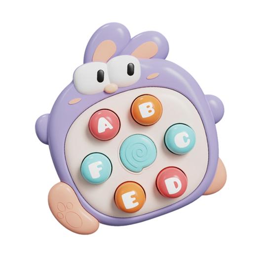 

Animal Push Button Game Console with Lanyard Cartoon Rabbit Crab Duck Press Button Game Machine Toddler Educational Finger Clicker Fidget Toy A Random Style