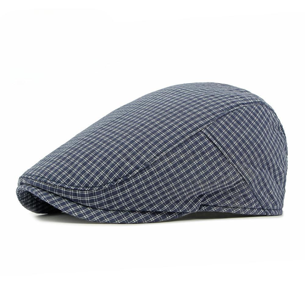 Unisex Retro British Style Mini Checkered Flat Cap Grid Plaid Ivy Hat Lightweight Cabbie Cap Newsboy Beret for Men Women
