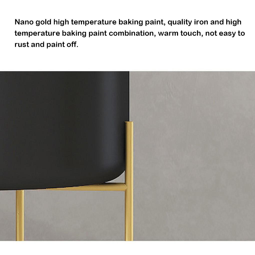 Gull Plantestativ med Potte Mote Lys Luksus Gulvtype Stuehylle Stor metallplantekasse for hjemmeinnredning