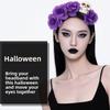 Halloween Decor Skull Head Headband Simulation Flower Gothic Flower Hairband  Party