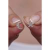 925 Sterling Silver Tiny Crescent Star Model Earrings