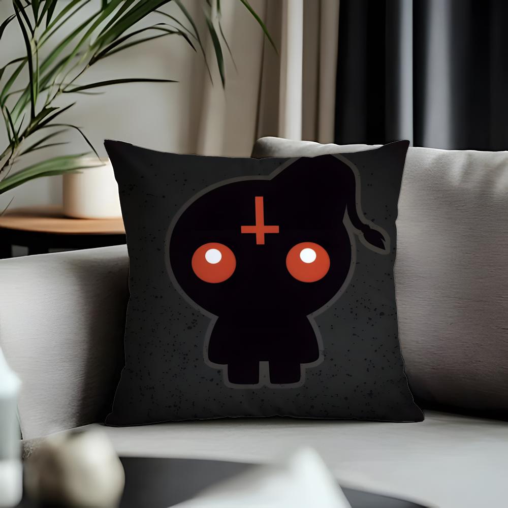 Hot Tthe Binding of Isaacable Cushion Cover Antidustmite Pillowcase Invisible Zipper Silky Short Plush Sofa Cushion Cover
