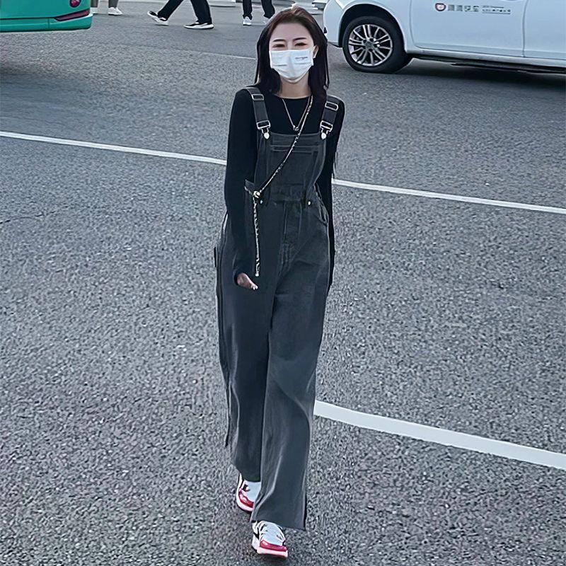 

Korean Style Slim-Fit Plus Size Denim Overalls for Women - Age-Reducing, Versatile Long Pants for Fall/Winter 4XL (160-180 jin)