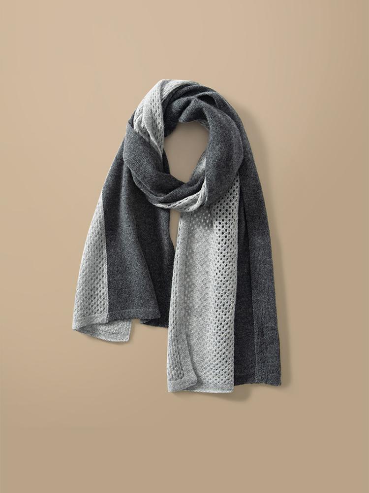 Spring 100% Cashmere Scarf Openwork 2 Tones Patchwork Scarves Shawl Cashmere Women Must Have Light Outer Wraps Autumn 160*35cm