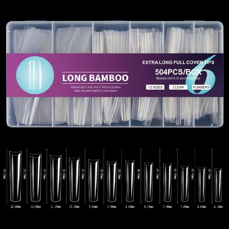 Instantly Salon Styles False Nail 504Pieces/Box Long Coffin Fake Nail Easy Fit Glamorously Nail Art for Home DIY Decors