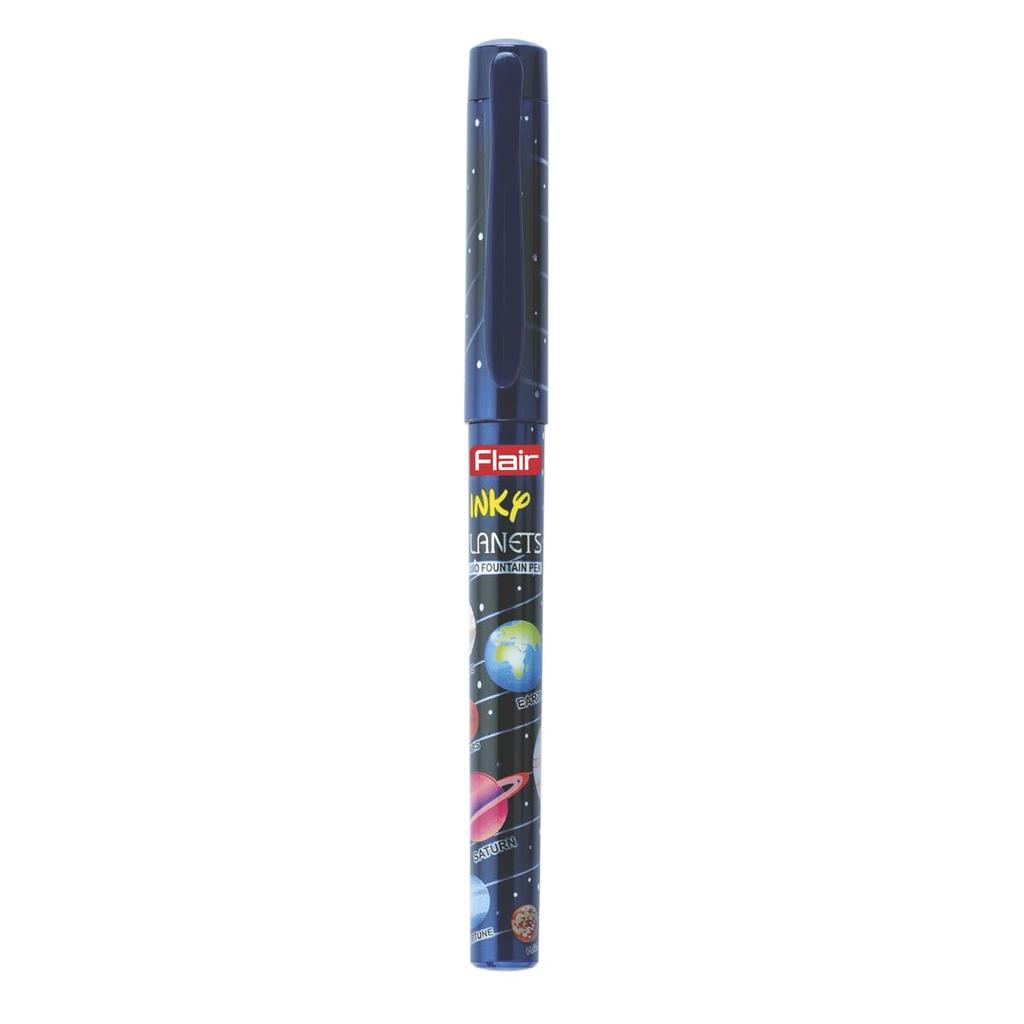 Flair Inky Series Planets Liquid Ink Fountain Pen Pack Of 5 Blue Ink With Jumbo Cartridges For School Office Writing