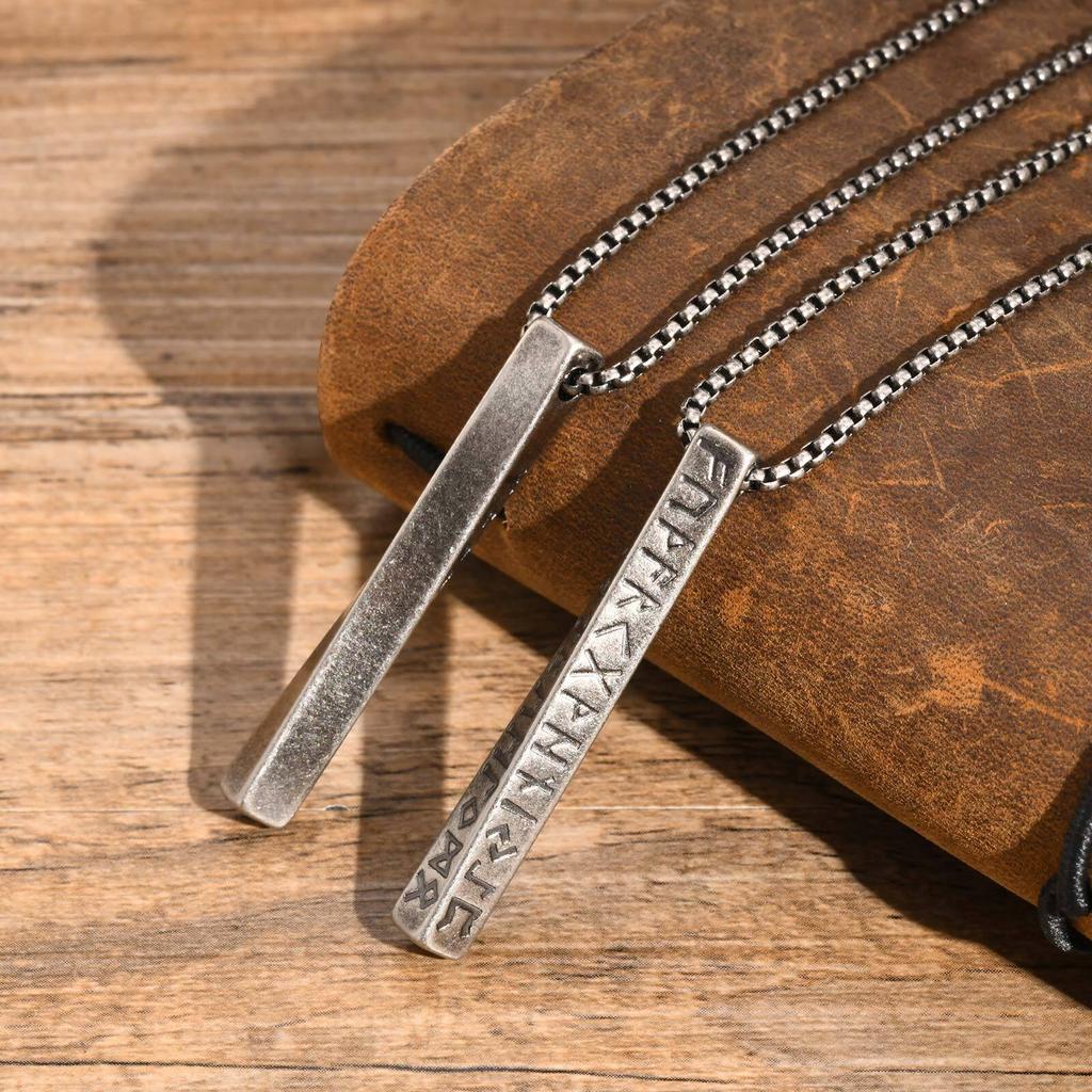 Naszyjniki z runami wikingów dla mężczyzn, chłopców, antyczne biżuteria ze stali nierdzewnej, wisiorki w kształcie paska Mobiusa, prezent dla wikinga Odyna, nordycki