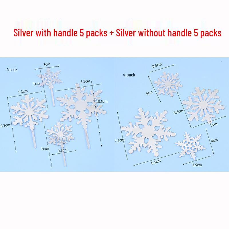 Frozen Princess Snowflake Cake Topper - Acrylic White Christmas Decoration for Baking and Birthdays