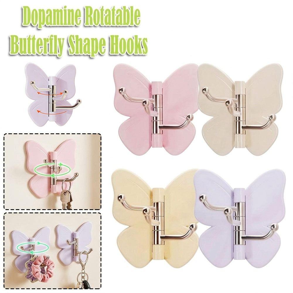 1/4PCS Self Adhesive Rotating Wall Hook Waterproof Adhesive Wall Hook  Kitchen Bathroom Storage