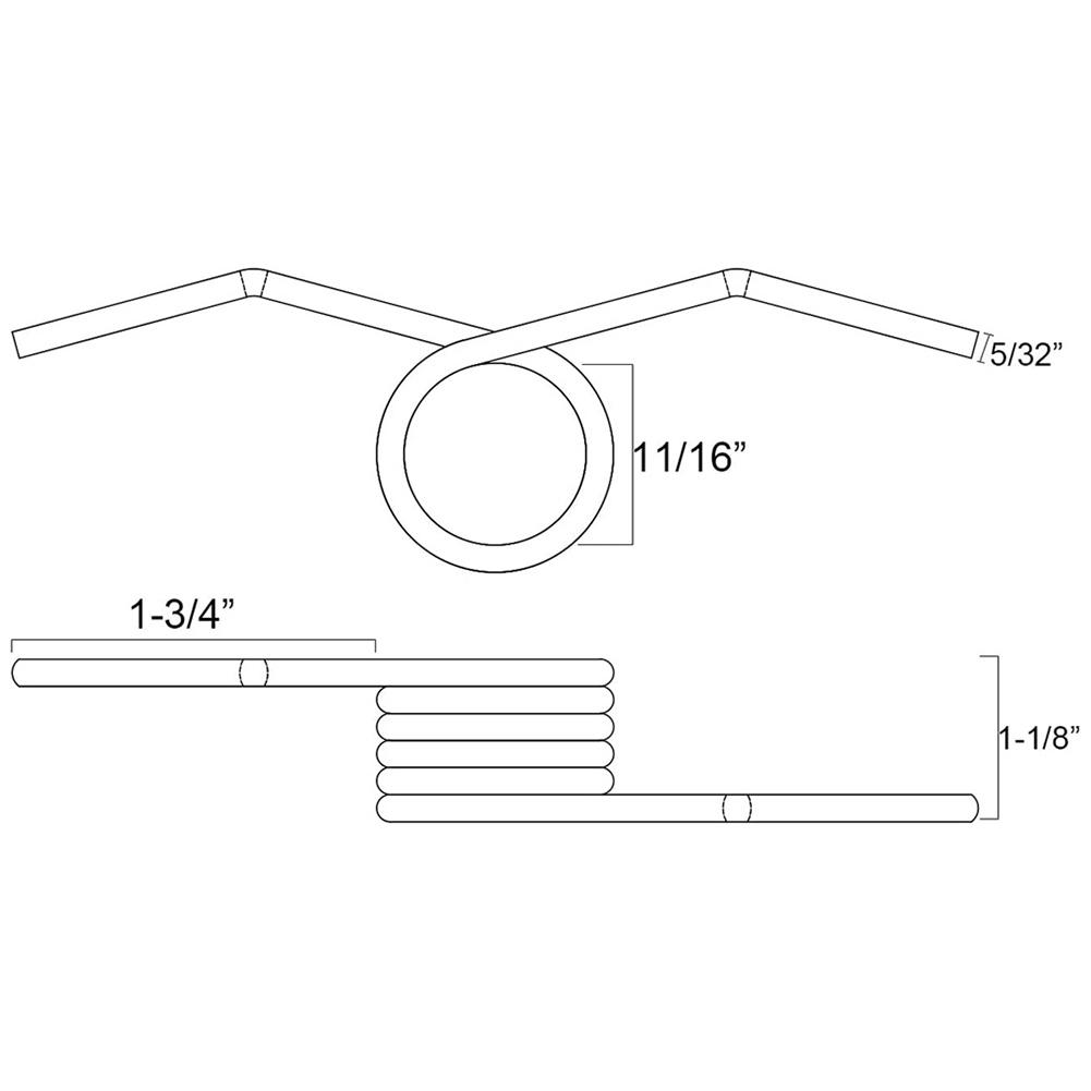 1 stk Torsjonsfjær Hydraulisk fjær Torsjonshåndtak Returfjær