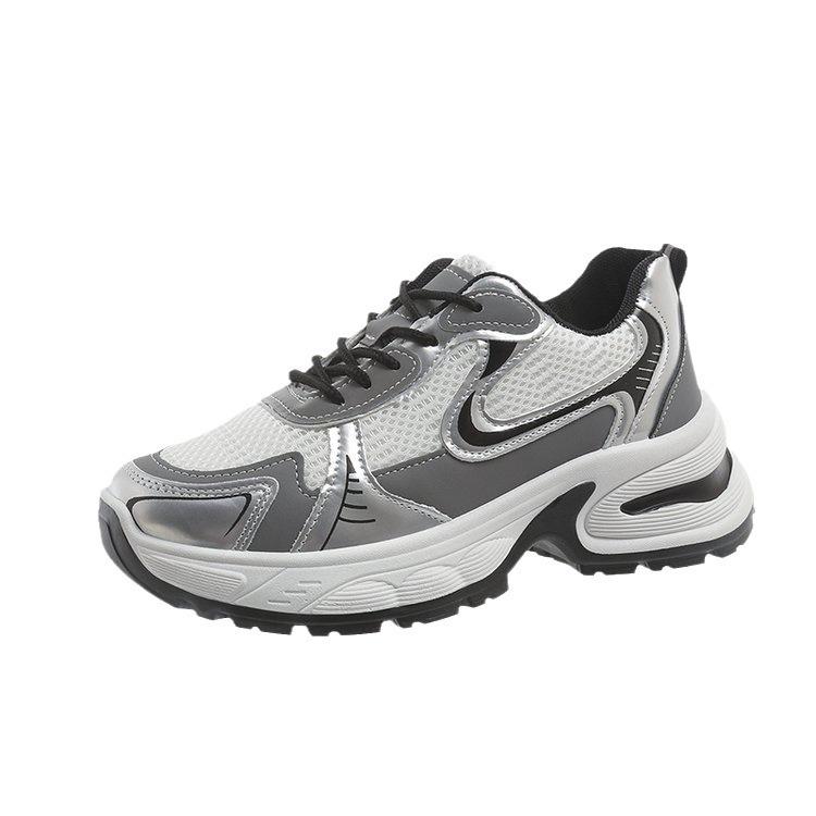 Mesh Color Matching Breathable Dad Shoes Summer New Campus Versatile Casual Women's Shoes Thick-soled Heightening Sports Shoes