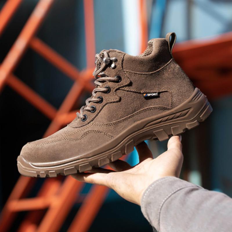 Men's Labor Protection Shoes, Anti-smash and Anti-puncture Breathable Lightweight Safety Shoes, Wear-resistant Soft-soled Work Shoes