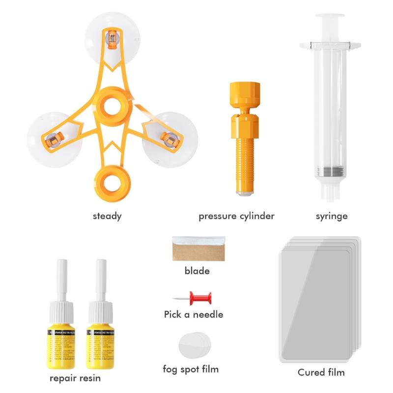 High Performances Windshield Repair Liquid set Windshield Scratch & Crack Repair Set Weather Resistant Repair Tool set