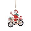 Santa Claus Riding Bicycles Sleds Christmas Wooden Decorations Christmas Tree Hanging Ornaments 2026 New Year Gift