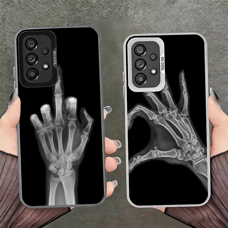 Funny X-Ray Hand Bones Shockproof Phone Case for Samsung A17 A16 A15 A14 A37 A57 A36 A56 A26 A35 A55 A25 A34 A54 A24 A13 A23 A33