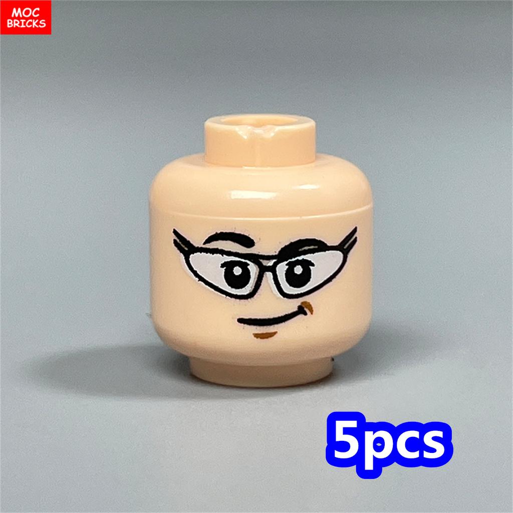 MOC Bricks Hollow Flesh Face Expression Head For 4cm Figure DIY Educational Building Blocks Toys For Children Gifts