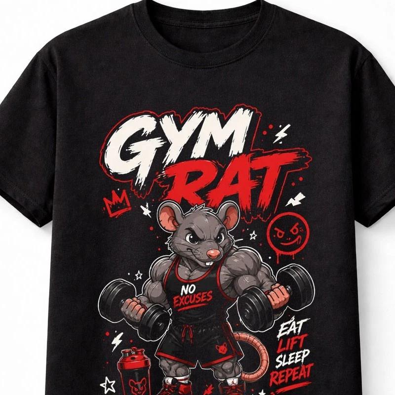 Gym Rat Bodybuilding Workout Fitness Eat Lift Sleep Repeat Unisex TShirt S