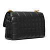 Michael Kors MK Soho Sac à main bandoulière épaule matelassé Boucle dorée Rabat Couleur unie Chaîne Cuir Porté à la main Sacs pour femmes Noir 30F0G1SL4L-001