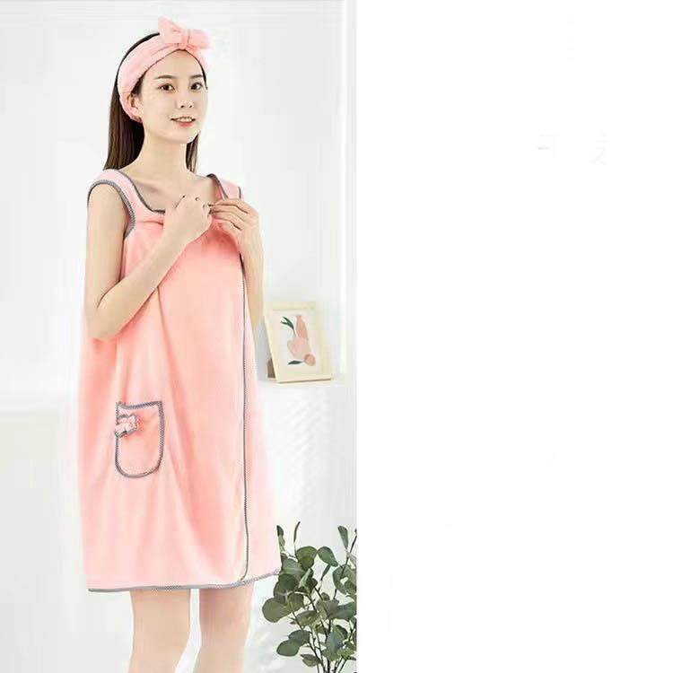 Prosop de baie purtabil Sling din lână corali Absorbant Fusta de baie Halat de baie învelit moale Piept Prosop din microfibră