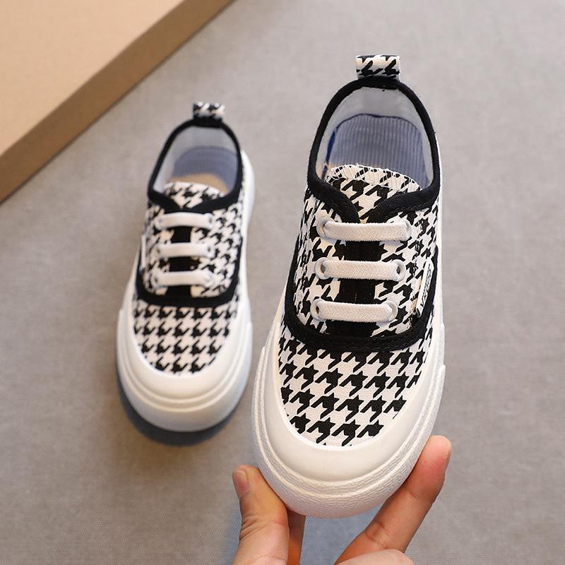 Children Sport Canvas Shoes Boys Casual Shoes Girls Soft Sole One-legged Cloth Fashion Student Single Shoes Flats