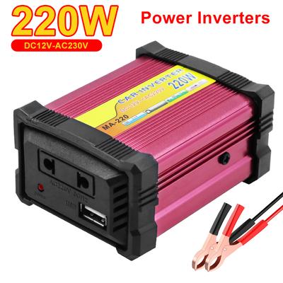 Inverter di Potenza per Auto 220W Multifunzione Trasformatore di Tensione USB Convertitore di Batteria Portatile Inverter di Alimentazione con Protezioni Multiple