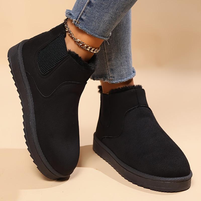 Novas botas de inverno quentes de tamanho grande, com espessura e veludo, de um pedal, sapatos de algodão, botas de neve femininas, comércio exterior