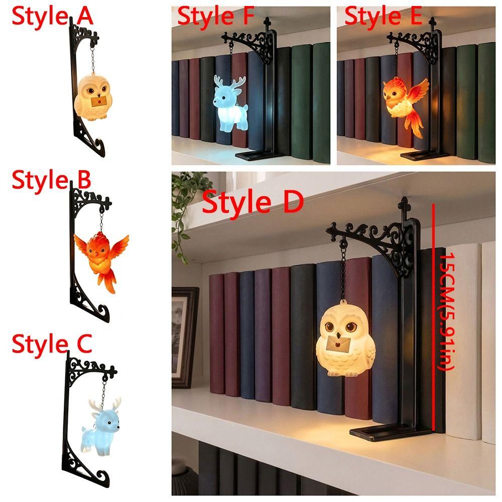 Wrought Iron Owl Bookshelf Lamp Vintage Bookend Shelf Lamp Reading Nook Light  Birthday Gift